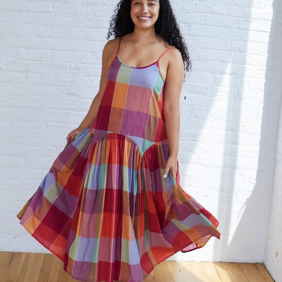 Rujuta Sheth Leila Dress in Picnic Check - Picture 3 of 6